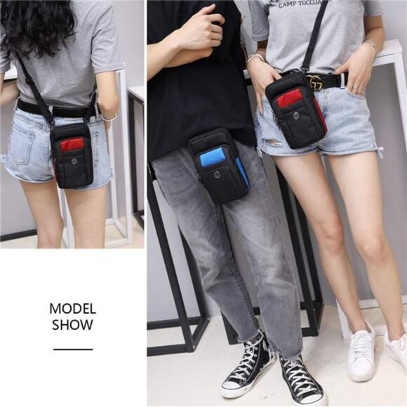 Wolf Waterproof Nylon Multifunctional Phone Bag Small One Shoulder Crossbody Bag - Picture 6 of 7